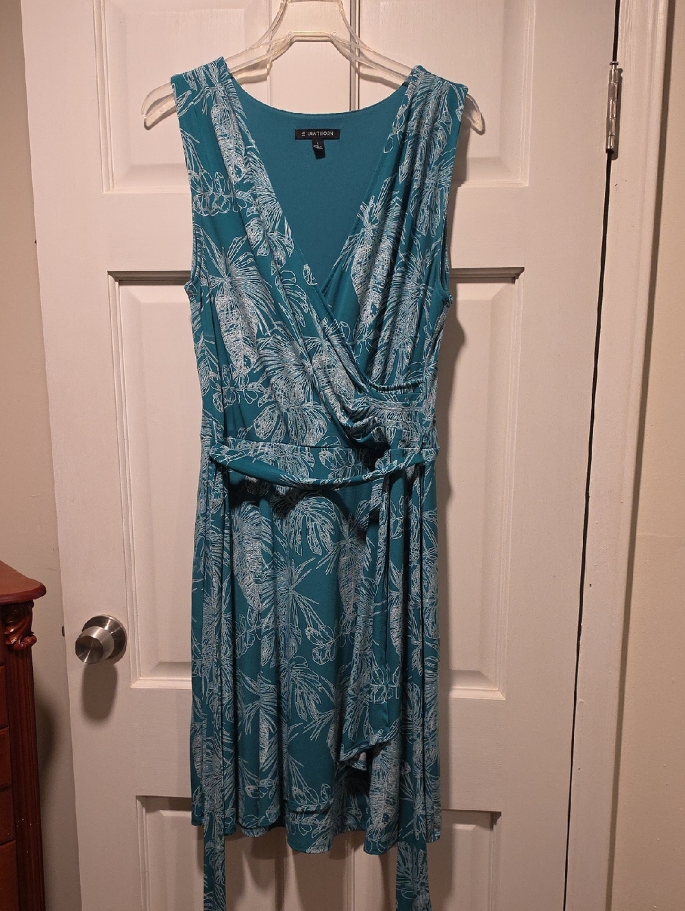 41 Hawthorn Teal Floral Wrap Midi Dress